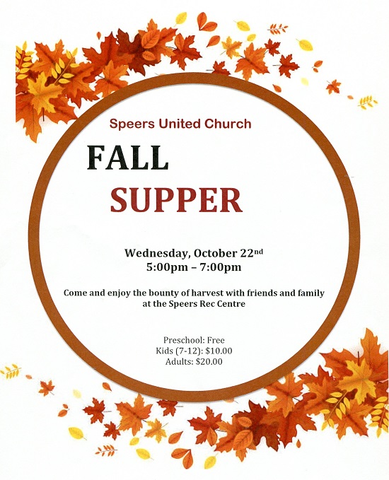 Speers Fall Supper 2025
